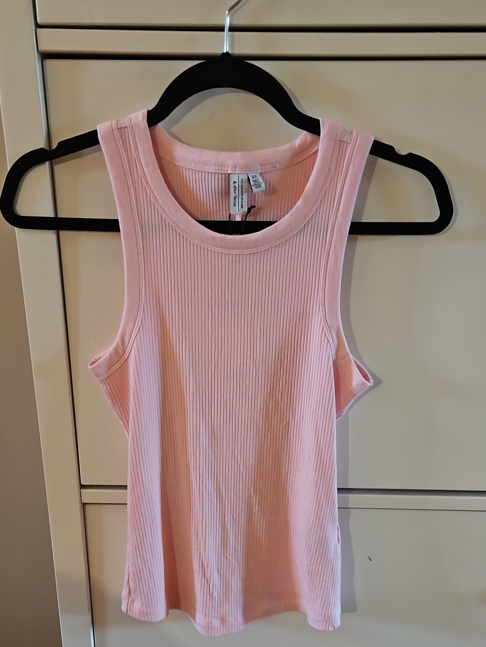 & Other Stories Pink Ribbed Tank Size XS